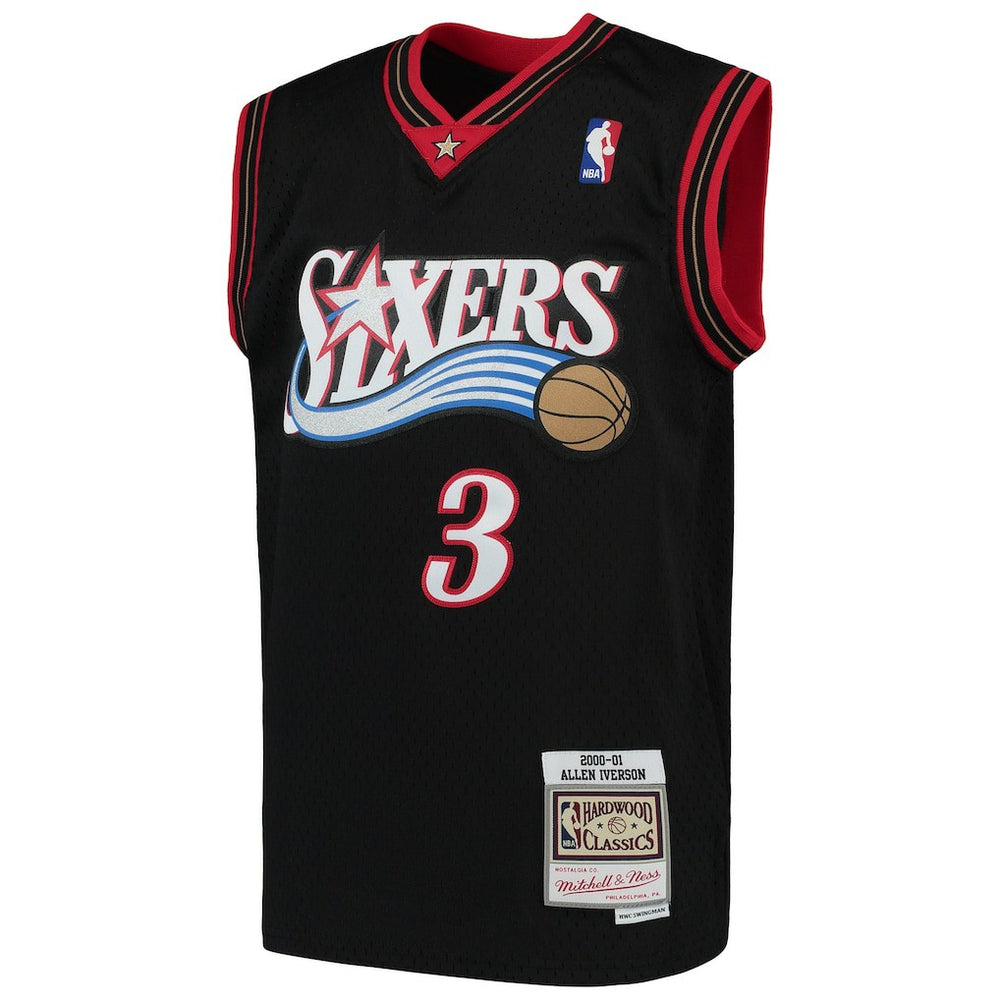 Allen Iverson Philadelphia 76ers Youth Hardwood Classics Swingman Throwback Jersey Black | Mitchell & Ness