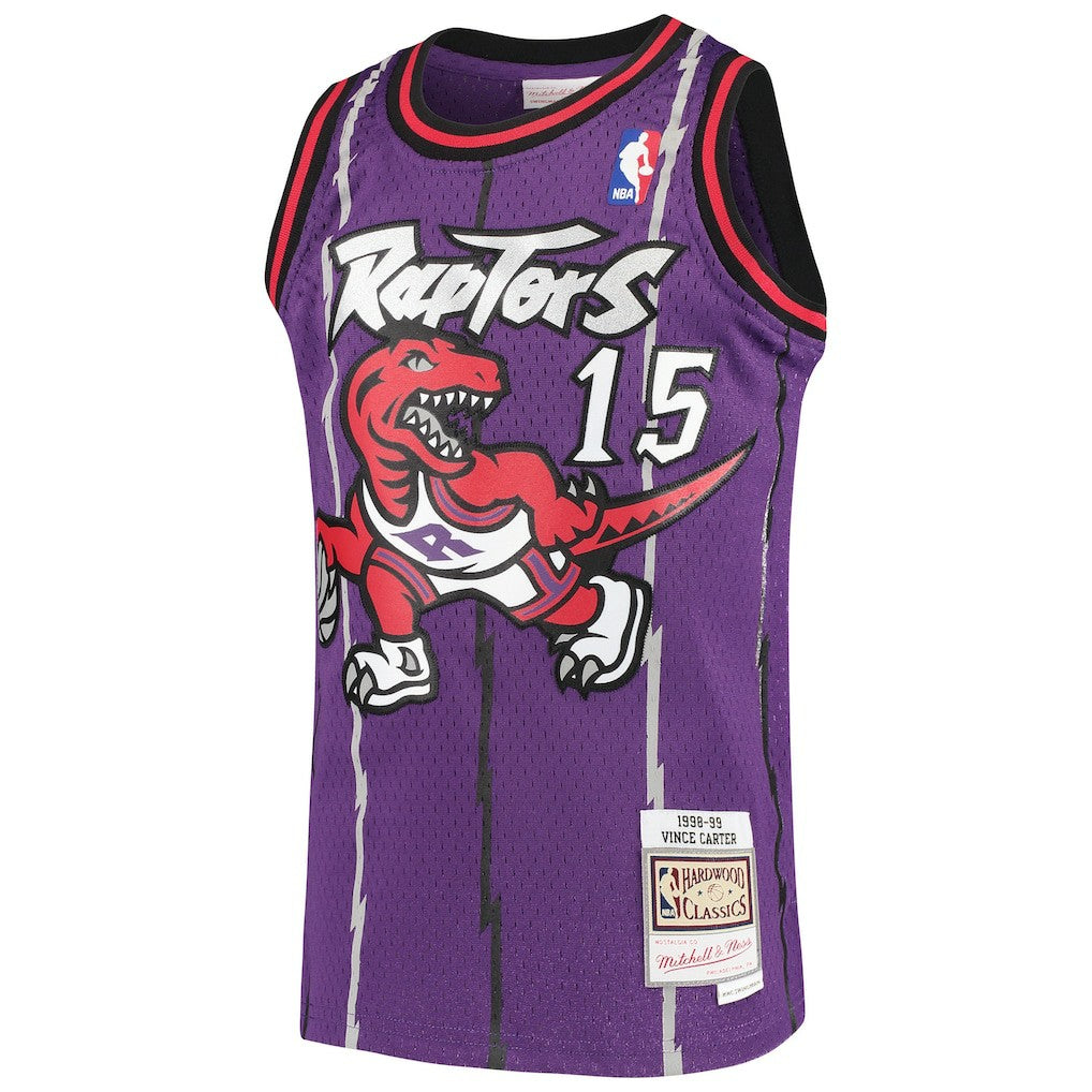 Vince Carter Toronto Raptors Youth 1998/99 Hardwood Classics Swingman Throwback Jersey Purple | Mitchell & Ness outlet