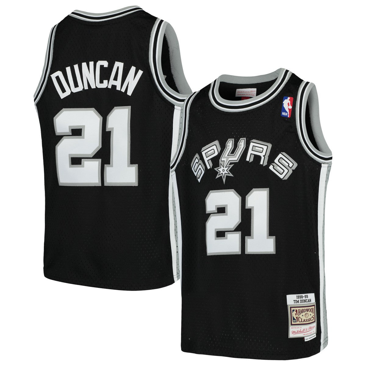 Tim Duncan San Antonio Spurs Youth Swingman Throwback Jersey Black | Mitchell & Ness Near Me