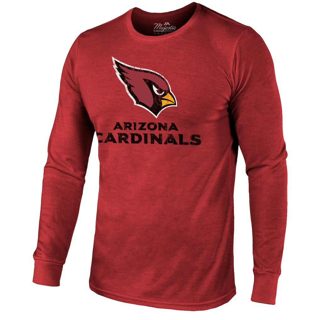 Arizona Cardinals Majestic Threads Lockup Tri-Blend Long Sleeve T-Shirt Cardinal