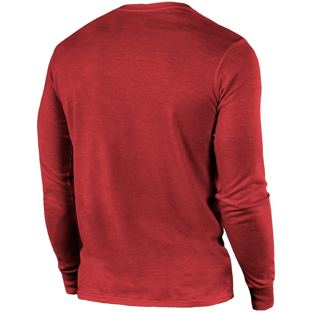 Arizona Cardinals Majestic Threads Lockup Tri-Blend Long Sleeve T-Shirt Cardinal