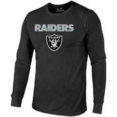 Las Vegas Raiders Majestic Threads Lockup Tri-Blend Long Sleeve T-Shirt Black