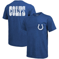 Indianapolis Colts Majestic Threads Tri-Blend Pocket T-Shirt Heathered Royal