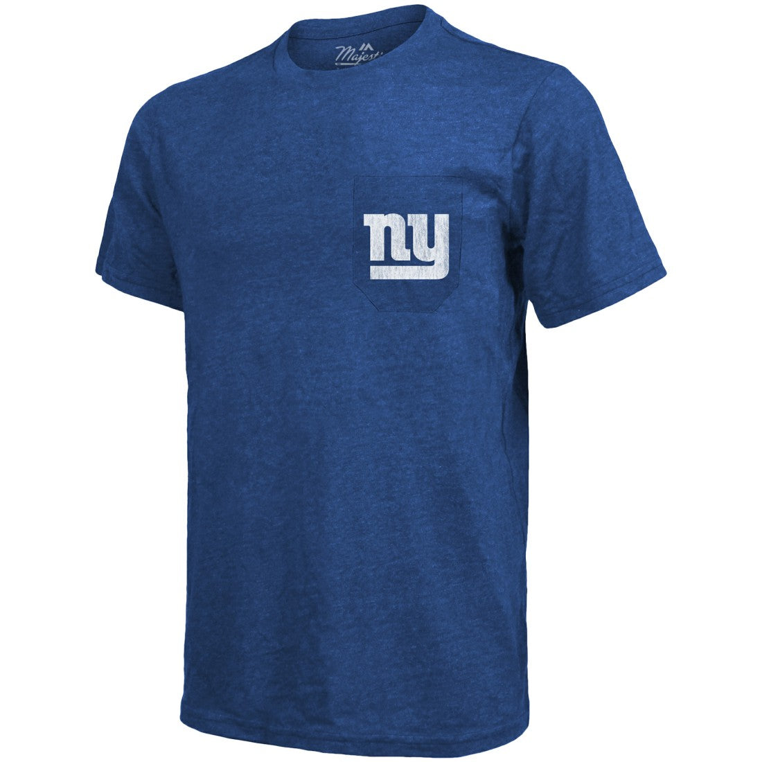 New York Giants Majestic Threads Tri-Blend Pocket T-Shirt Heathered Royal