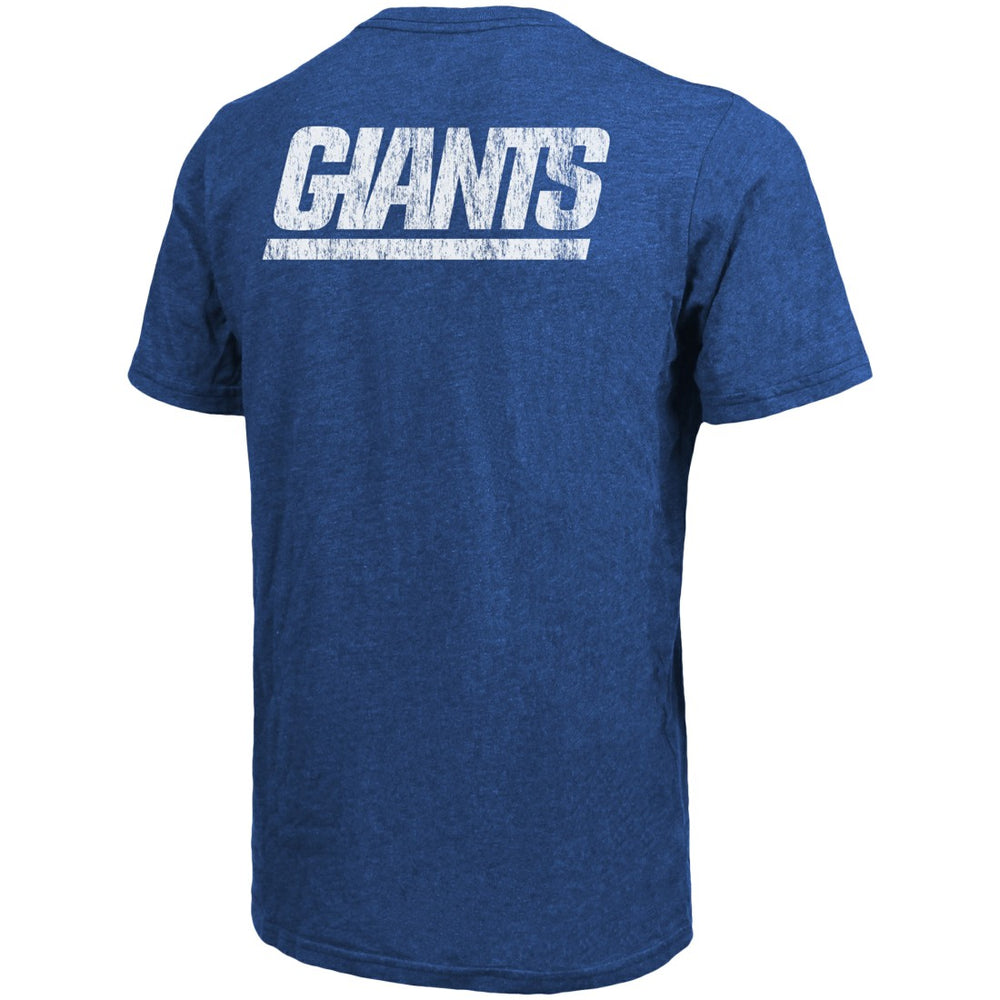 New York Giants Majestic Threads Tri-Blend Pocket T-Shirt Heathered Royal