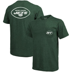 New York Jets Majestic Threads Tri-Blend Pocket T-Shirt Heathered Green