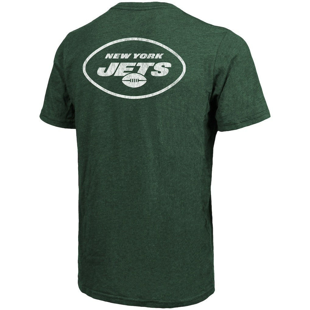 New York Jets Majestic Threads Tri-Blend Pocket T-Shirt Heathered Green