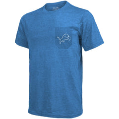 Detroit Lions Majestic Threads Tri-Blend Pocket T-Shirt Blue