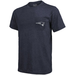 New England Patriots Majestic Threads Tri-Blend Pocket T-Shirt Heathered Navy