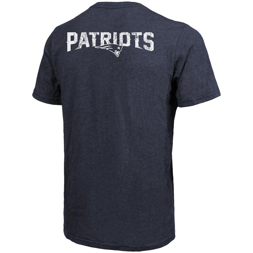 New England Patriots Majestic Threads Tri-Blend Pocket T-Shirt Heathered Navy