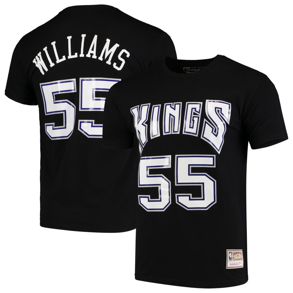 Jason Williams Sacramento Kings Hardwood Classics Team Name & Number T-Shirt Black | Mitchell & Ness