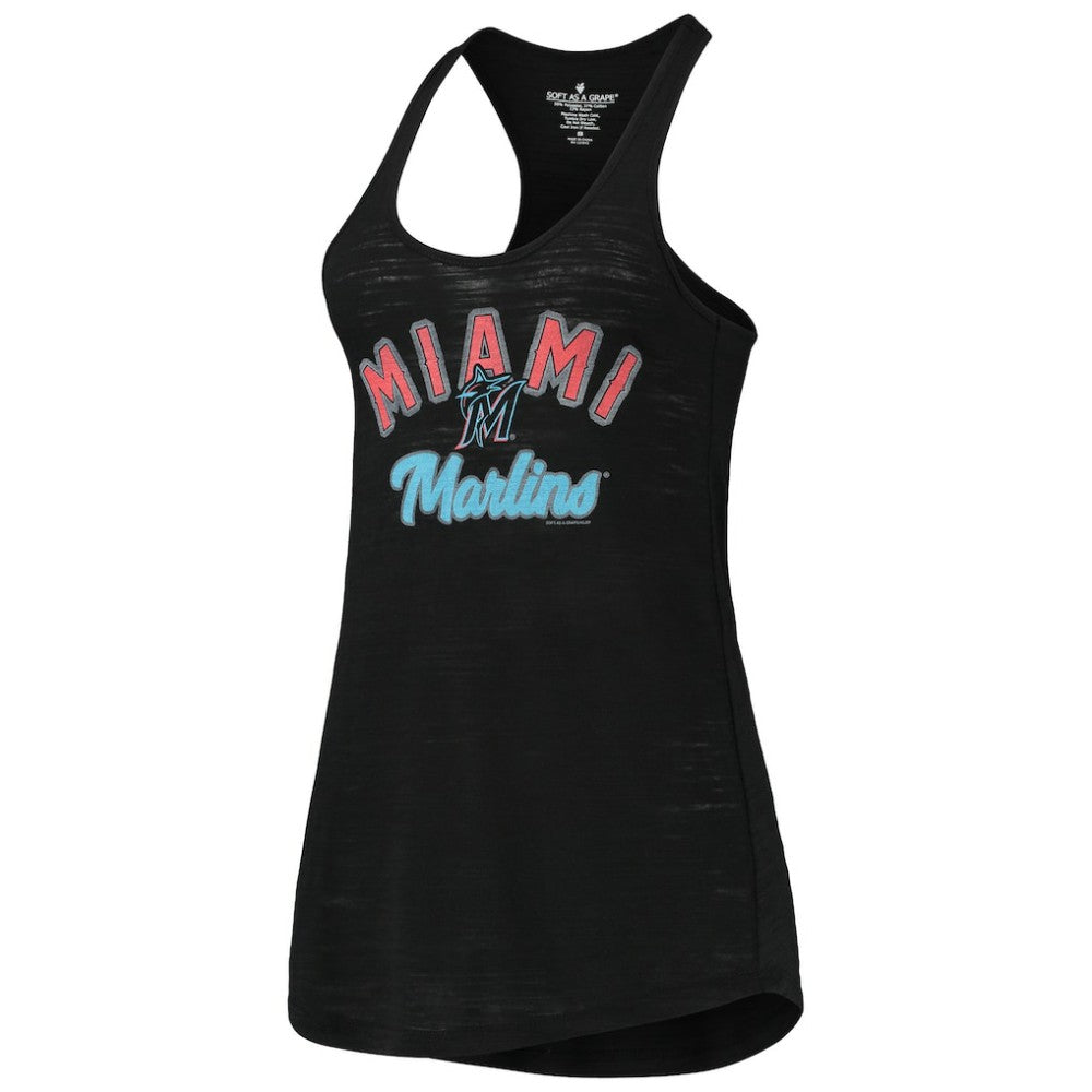 Miami Marlins Soft as a Grape Women's Multi-Count Tri-Blend Tank Top - Black - MLB Lifestyle