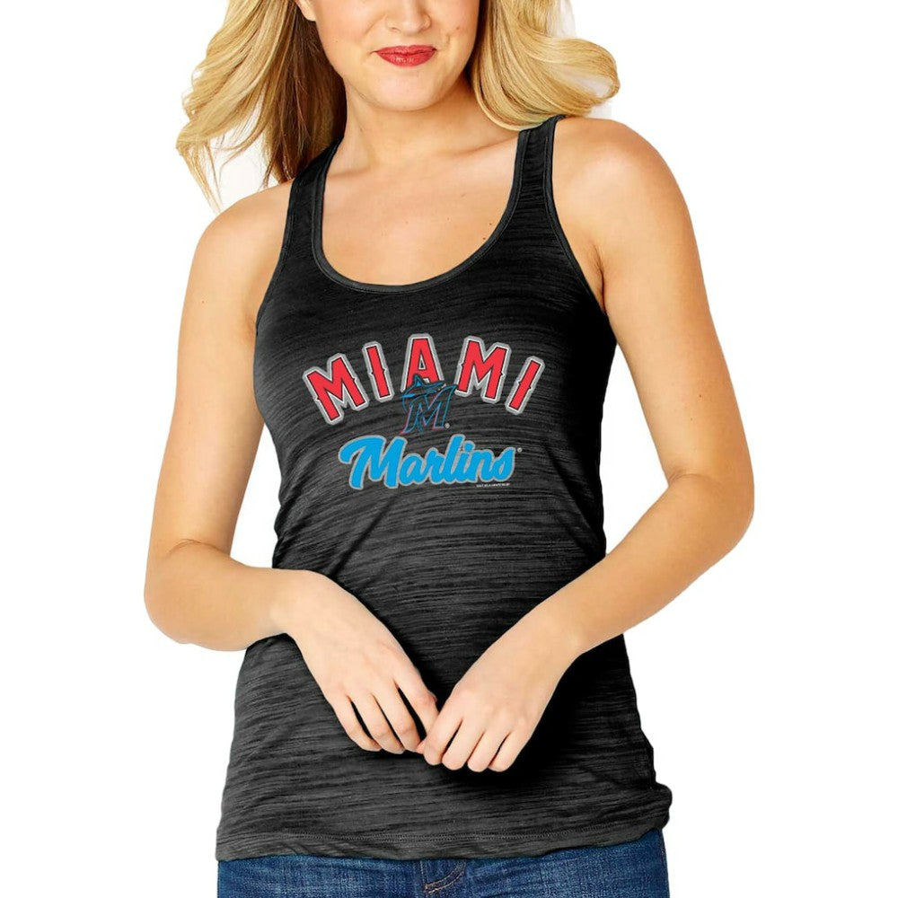 Miami Marlins Soft as a Grape Women's Multi-Count Tri-Blend Tank Top - Black - MLB Lifestyle