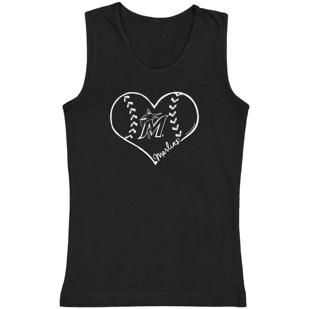 Miami Marlins Soft as a Grape Youth Cotton Tank Top - Black - MLB Online