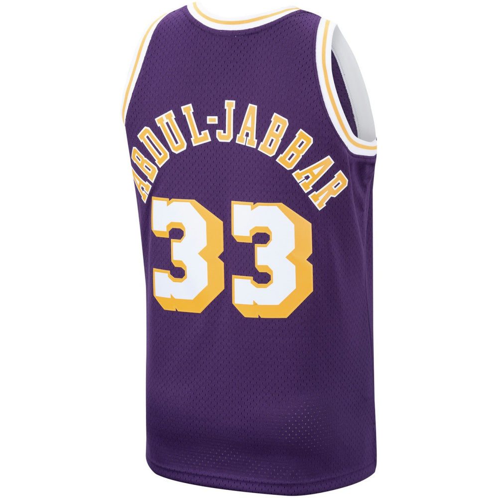 Kareem Abdul-Jabbar Los Angeles Lakers Hardwood Classics Swingman Jersey Purple | Mitchell & Ness online