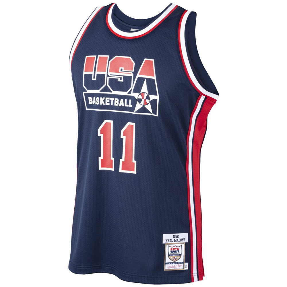 Karl Malone USA Basketball 1992 Dream Team Authentic Jersey Navy | Mitchell & Ness online