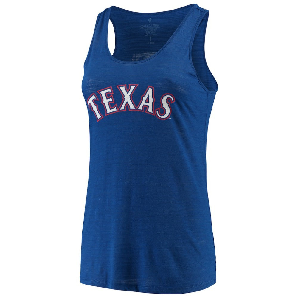 Texas Rangers Soft as a Grape Women's Plus Size Swing for the Fences Racerback Tank Top - Royal - MLB Sale