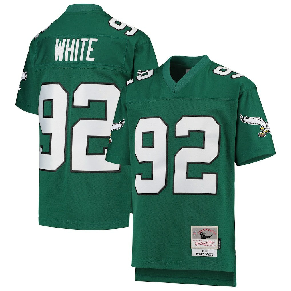 Mitchell & Ness Reggie White Philadelphia Eagles Youth 1990 Legacy Retired Player Jersey Green