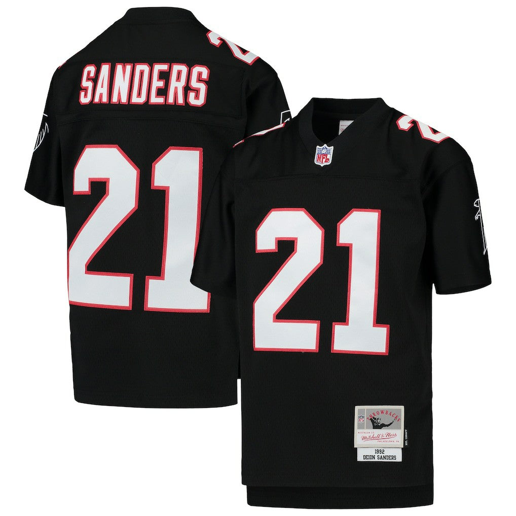 Mitchell & Ness Deion Sanders Atlanta Falcons Youth 1992 Legacy Retired Player Jersey Black
