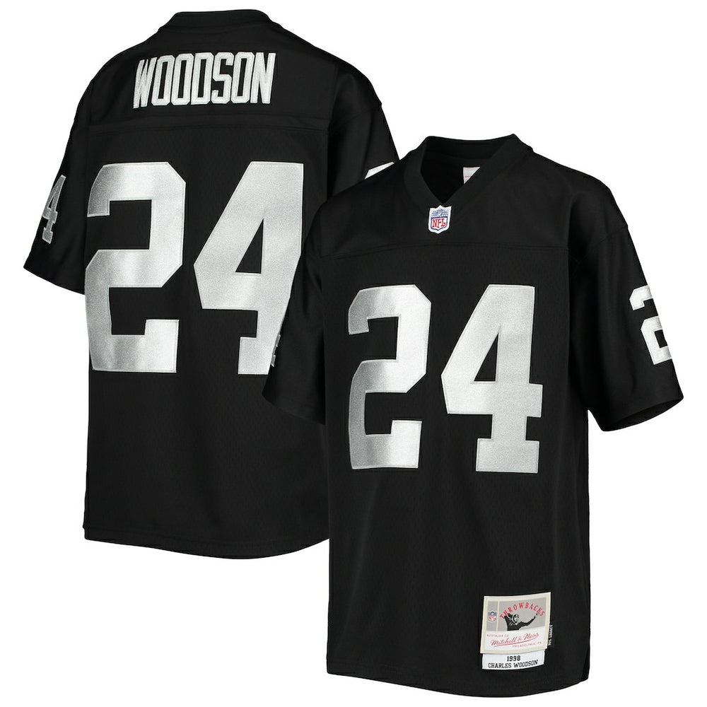 Mitchell & Ness Charles Woodson Las Vegas Raiders Youth 1998 Legacy Retired Player Jersey Black