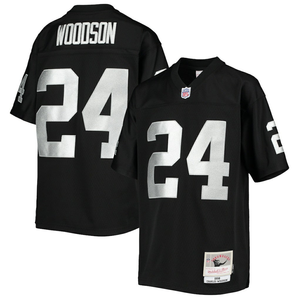 Mitchell & Ness Charles Woodson Las Vegas Raiders Youth 1998 Legacy Retired Player Jersey Black