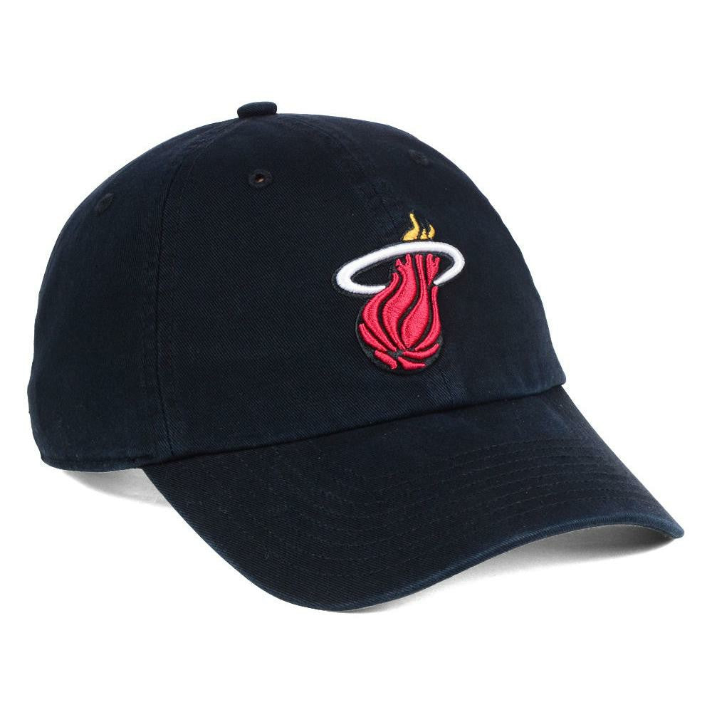 Miami Heat '47 Core Logo Clean Up Adjustable Hat Black | 47 brand