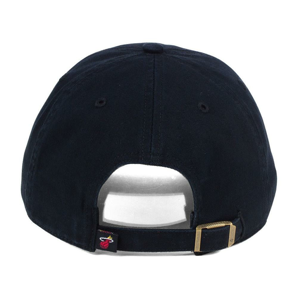 Miami Heat '47 Core Logo Clean Up Adjustable Hat Black | 47 brand