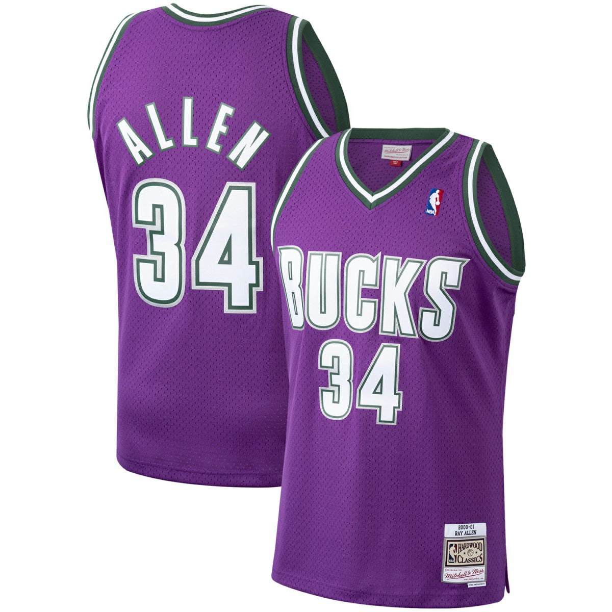Ray Allen Milwaukee Bucks 2000/01 Hardwood Classics Swingman Jersey Purple | Mitchell & Ness for sale