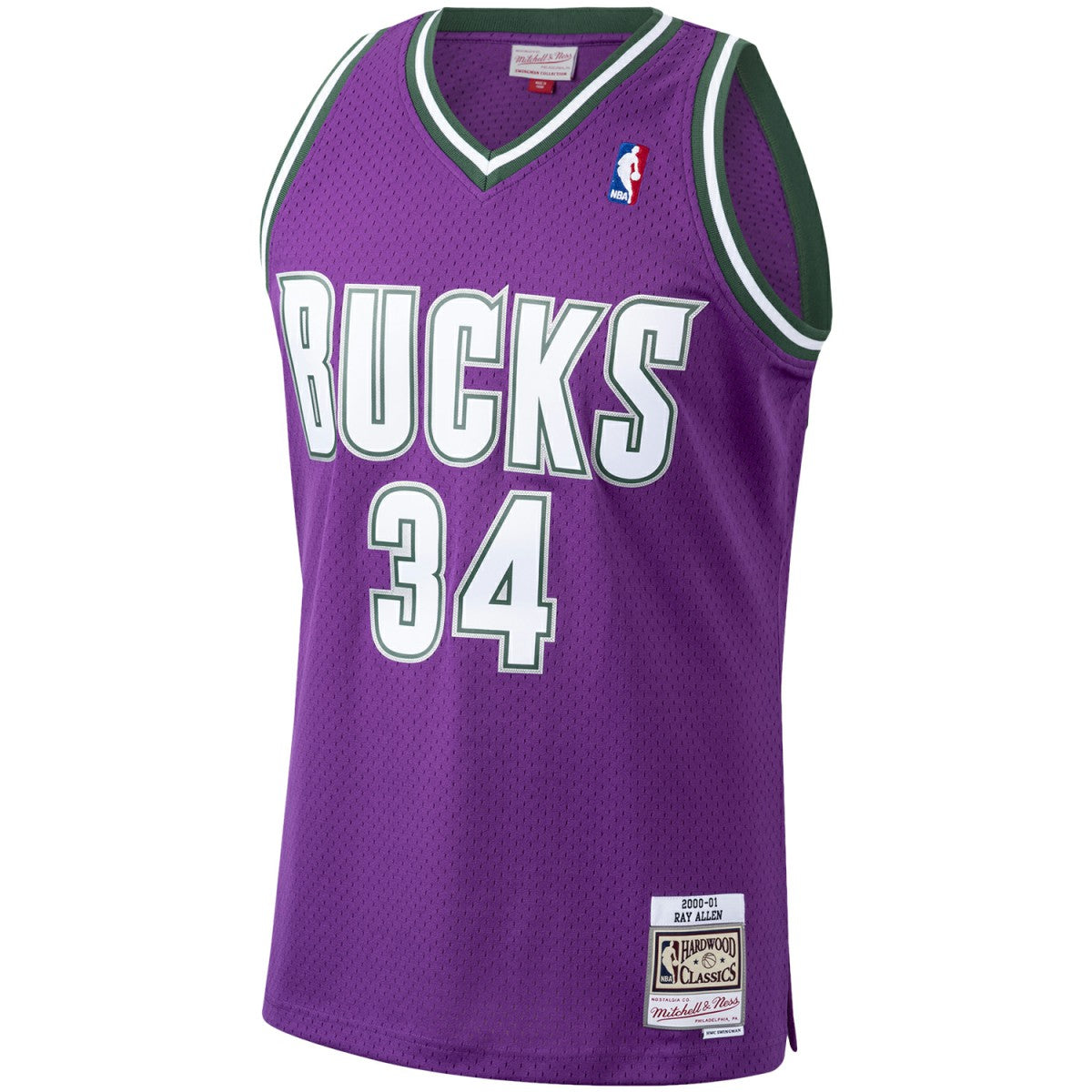 Ray Allen Milwaukee Bucks 2000/01 Hardwood Classics Swingman Jersey Purple | Mitchell & Ness for sale