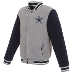Dallas Cowboys JH Design Reversible Two Tone Fleece Jacket Gray/Navy