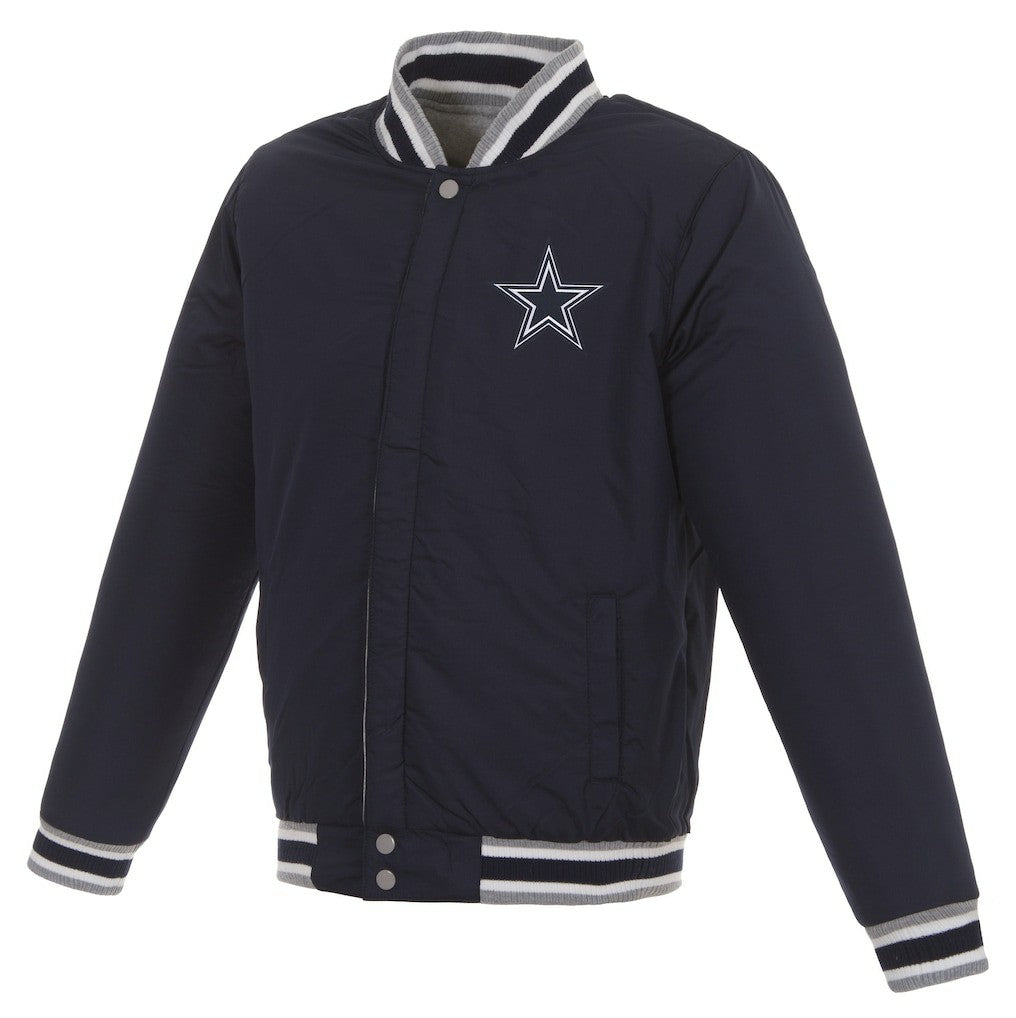 Dallas Cowboys JH Design Reversible Two Tone Fleece Jacket Gray/Navy