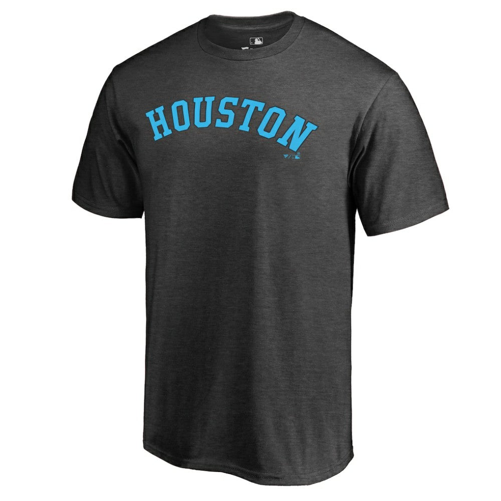 Houston Astros Blue Wordmark T-Shirt - Heathered Charcoal - MLB Online