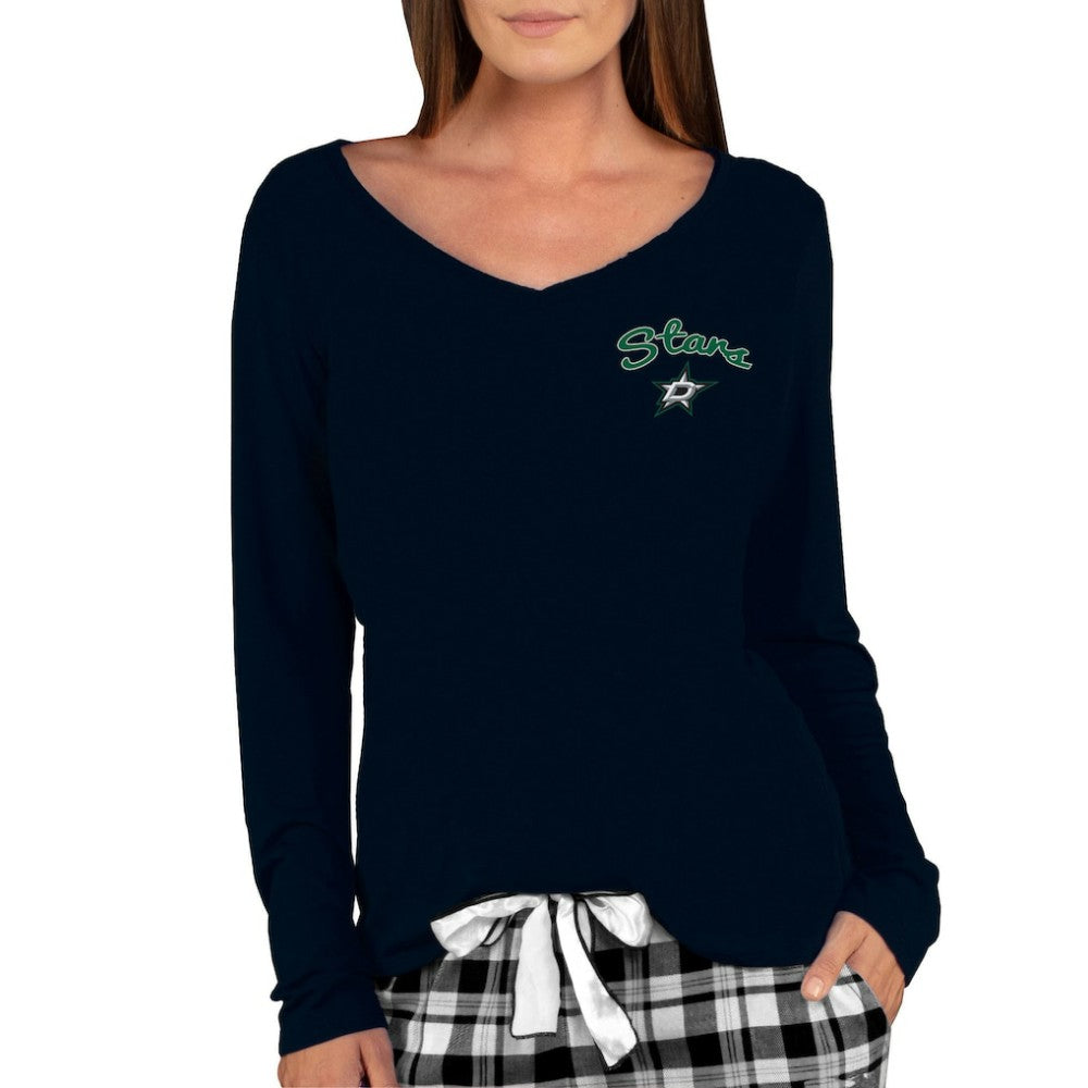 Dallas Stars Concepts Sport Women's Marathon Knit Long Sleeve V-Neck Top - Black - NHL 3540558