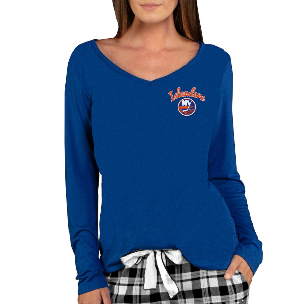 New York Islanders Concepts Sport Women's Marathon Knit Long Sleeve V-Neck Top - Royal - NHL 3540560