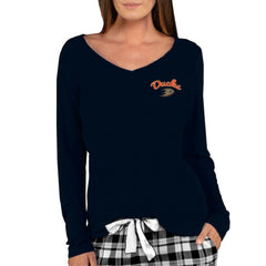 Anaheim Ducks Concepts Sport Women's Marathon Knit Long Sleeve V-Neck Top - Black - NHL 3540572