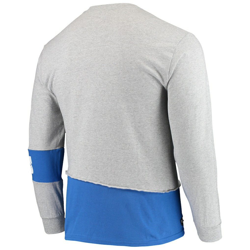 Indianapolis Colts Refried Apparel Sustainable Upcycled Angle Long Sleeve T-Shirt Gray/Royal