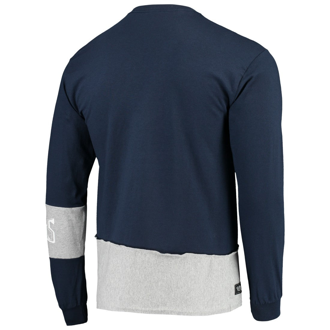 Tennessee Titans Refried Apparel Sustainable Upcycled Angle Long Sleeve T-Shirt Navy/Gray