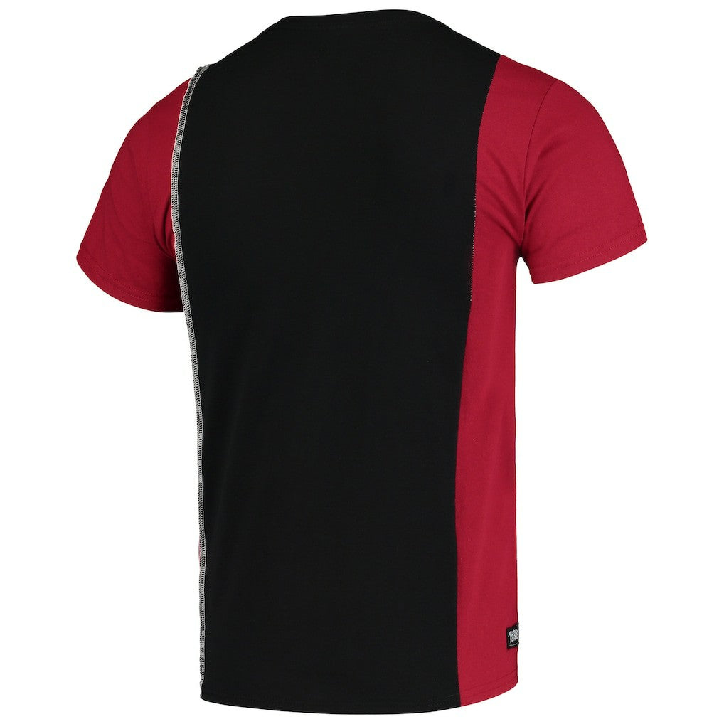 Arizona Cardinals Refried Apparel Sustainable Upcycled Split T-Shirt Black/Cardinal