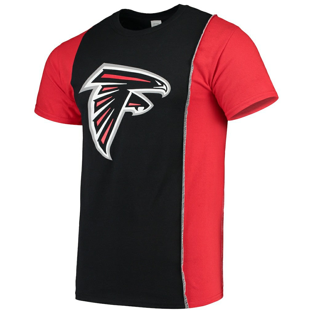Atlanta Falcons Refried Apparel Sustainable Upcycled Split T-Shirt Black/Red
