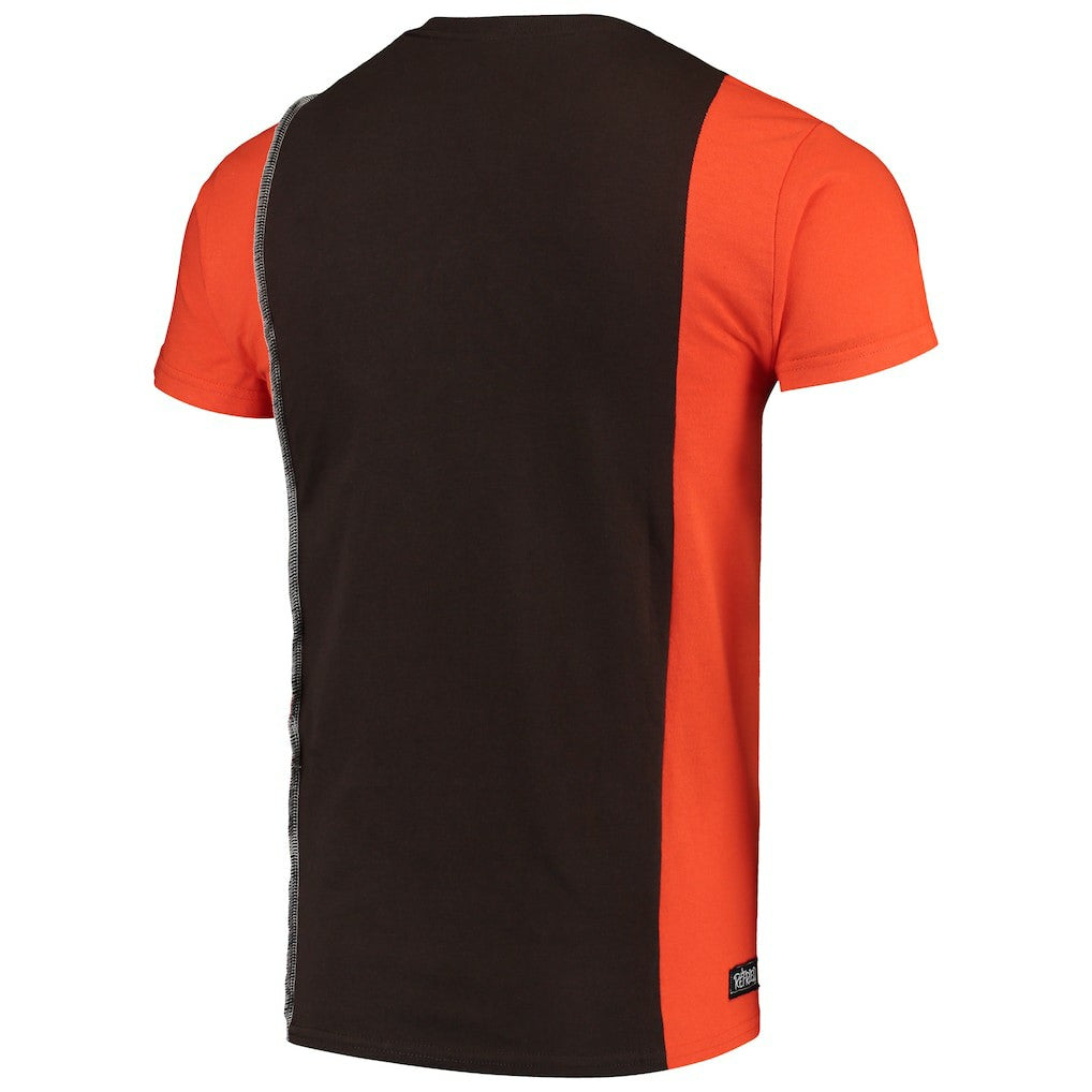 Cleveland Browns Refried Apparel Sustainable Upcycled Split T-Shirt Brown/Orange