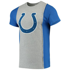 Indianapolis Colts Refried Apparel Sustainable Upcycled Split T-Shirt Gray/Royal