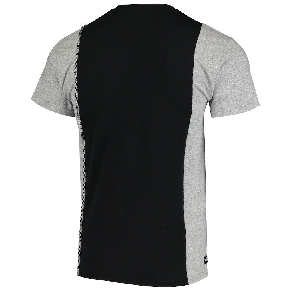 Las Vegas Raiders Refried Apparel Sustainable Upcycled Split T-Shirt Black/Silver