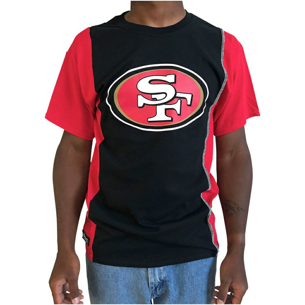 San Francisco 49ers Refried Apparel Sustainable Upcycled Split T-Shirt Black/Scarlet