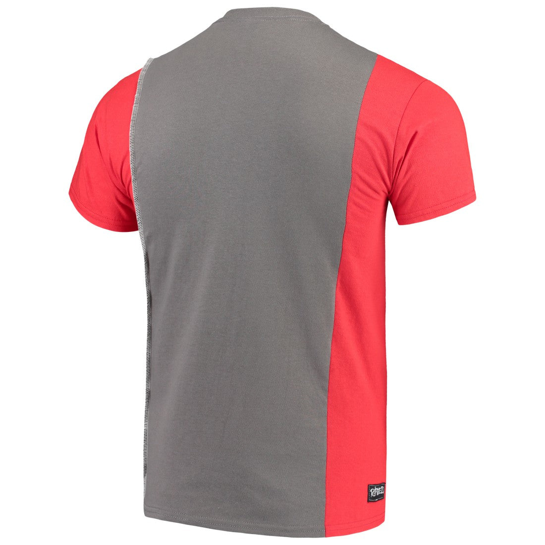 Tampa Bay Buccaneers Refried Apparel Sustainable Upcycled Split T-Shirt Pewter/Red