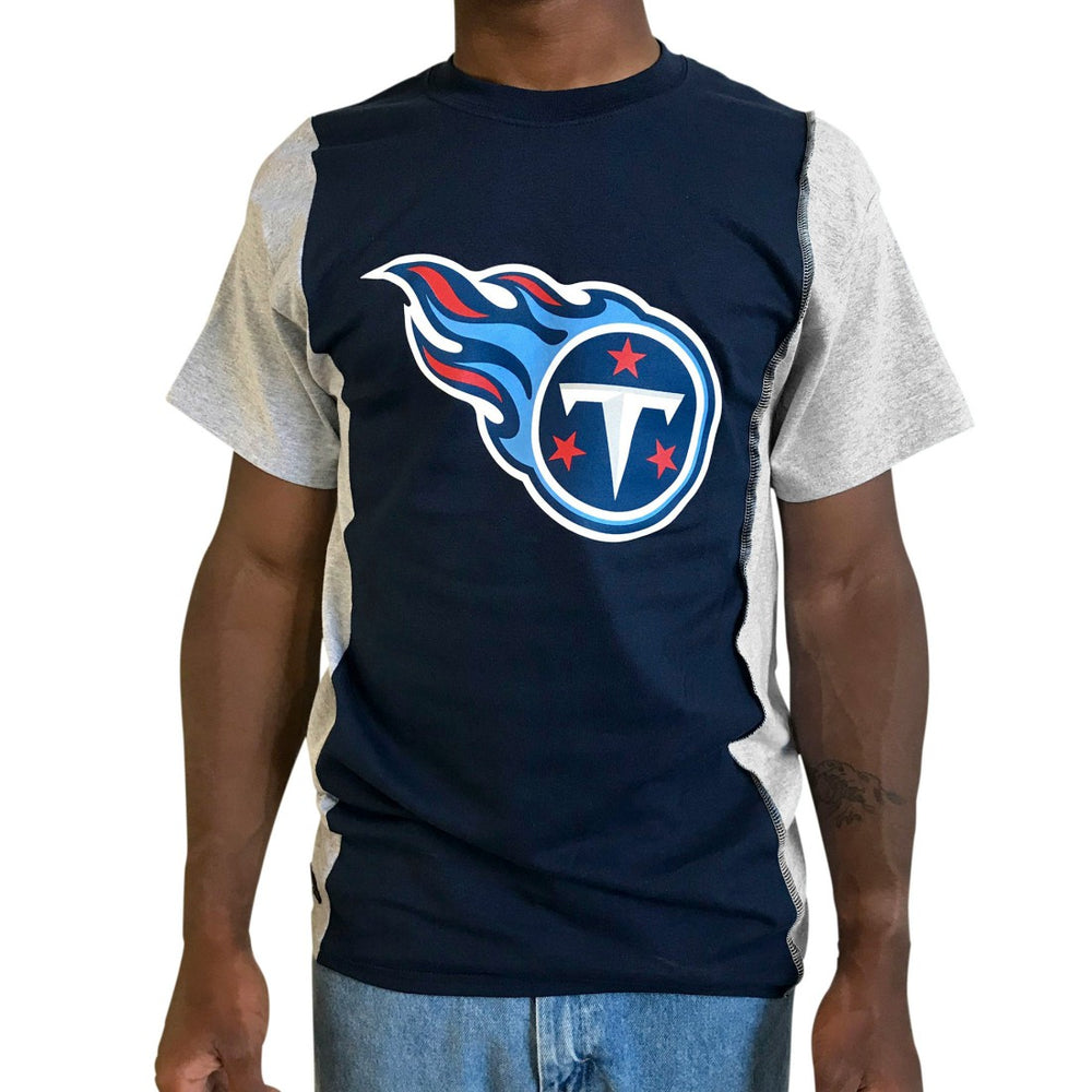 Tennessee Titans Refried Apparel Sustainable Upcycled Split T-Shirt Navy/Gray