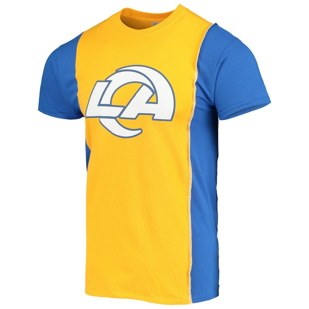 Los Angeles Rams Refried Apparel Sustainable Upcycled Split T-Shirt Gold/Royal