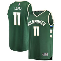 Brook Lopez Milwaukee Bucks Fast Break Replica Player Jersey Green Icon Edition | Fanatics