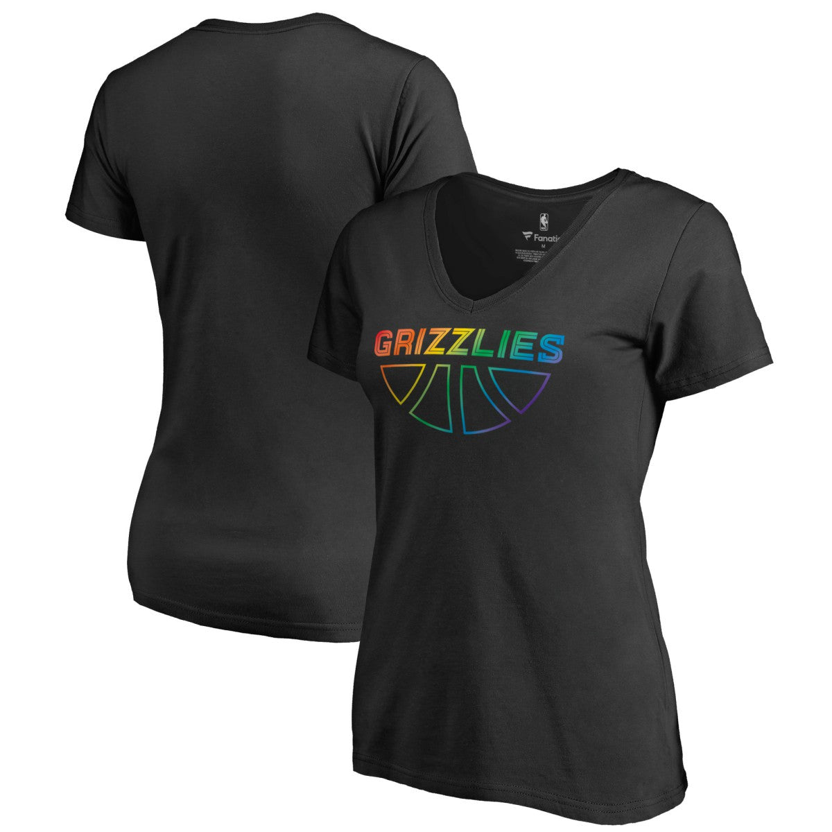 Memphis Grizzlies Women's Team Pride Wordmark V-Neck T-Shirt Black