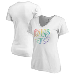 Cleveland Cavaliers Women's Team Pride Wordmark V-Neck T-Shirt White