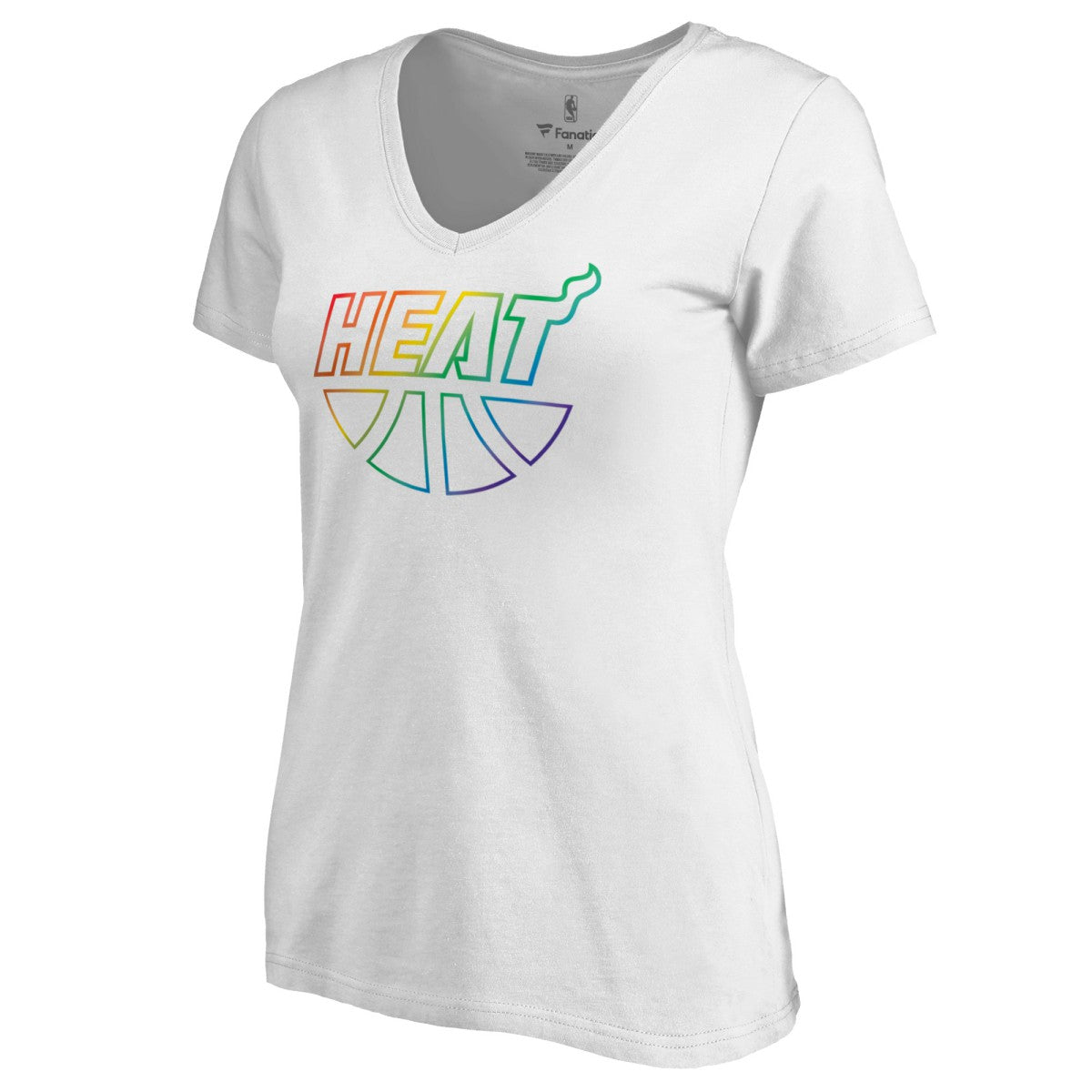Miami Heat Women's Team Pride Wordmark V-Neck T-Shirt White